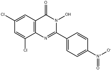 6,8-DICHLORO-3-HYDROXY-2-(4-NITROPHENYL)-4(3H)-QUINAZOLINONE Struktur