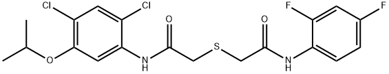 2-([2-(2,4-DICHLORO-5-ISOPROPOXYANILINO)-2-OXOETHYL]SULFANYL)-N-(2,4-DIFLUOROPHENYL)ACETAMIDE Struktur