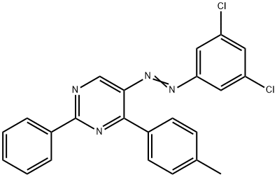 5-[2-(3,5-DICHLOROPHENYL)DIAZENYL]-4-(4-METHYLPHENYL)-2-PHENYLPYRIMIDINE Struktur