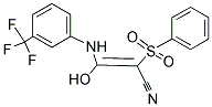 3-HYDROXY-2-(PHENYLSULFONYL)-3-((3-(TRIFLUOROMETHYL)PHENYL)AMINO)PROP-2-ENENITRILE Struktur