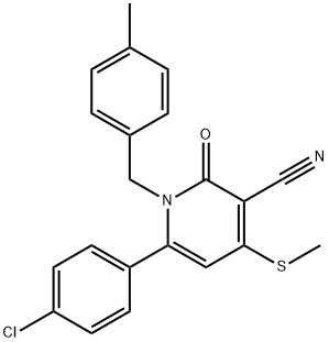 6-(4-CHLOROPHENYL)-1-(4-METHYLBENZYL)-4-(METHYLSULFANYL)-2-OXO-1,2-DIHYDRO-3-PYRIDINECARBONITRILE Struktur