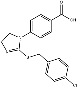 4-(2-[(4-CHLOROBENZYL)SULFANYL]-4,5-DIHYDRO-1H-IMIDAZOL-1-YL)BENZENECARBOXYLIC ACID Struktur