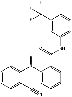 2-[(2-CYANOPHENYL)SULFINYL]-N-[3-(TRIFLUOROMETHYL)PHENYL]BENZENECARBOXAMIDE Struktur