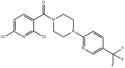 2,6-DICHLORO(3-PYRIDYL) 4-(5-(TRIFLUOROMETHYL)(2-PYRIDYL))PIPERAZINYL KETONE Struktur