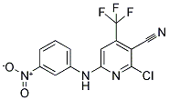 2-CHLORO-6-(3-NITROANILINO)-4-(TRIFLUOROMETHYL)NICOTINONITRILE Struktur