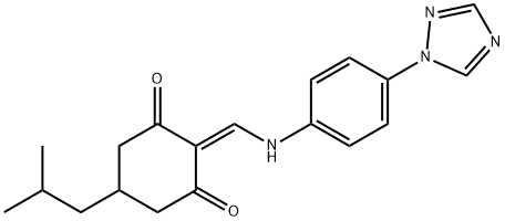 5-(2-METHYLPROPYL)-2-(((4-(1,2,4-TRIAZOLYL)PHENYL)AMINO)METHYLENE)CYCLOHEXANE-1,3-DIONE Struktur