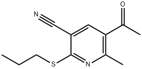 5-ACETYL-6-METHYL-2-(PROPYLSULFANYL)NICOTINONITRILE Struktur