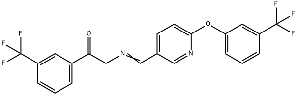 2-[((6-[3-(TRIFLUOROMETHYL)PHENOXY]-3-PYRIDINYL)METHYLENE)AMINO]-1-[3-(TRIFLUOROMETHYL)PHENYL]-1-ETHANONE Struktur