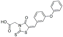 [(5E)-4-OXO-5-(3-PHENOXYBENZYLIDENE)-2-THIOXO-1,3-THIAZOLIDIN-3-YL]ACETIC ACID Struktur