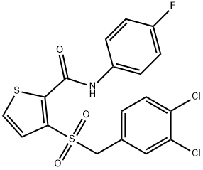 3-[(3,4-DICHLOROBENZYL)SULFONYL]-N-(4-FLUOROPHENYL)-2-THIOPHENECARBOXAMIDE Struktur