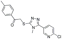 2-([5-(6-CHLORO-3-PYRIDYL)-4-METHYL-4H-1,2,4-TRIAZOL-3-YL]THIO)-1-(4-METHYLPHENYL)ETHAN-1-ONE Struktur