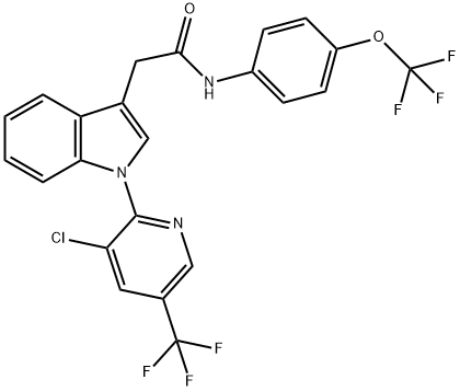 2-(1-[3-CHLORO-5-(TRIFLUOROMETHYL)-2-PYRIDINYL]-1H-INDOL-3-YL)-N-[4-(TRIFLUOROMETHOXY)PHENYL]ACETAMIDE Struktur