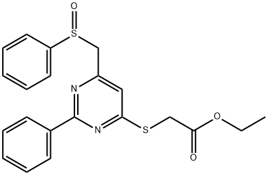 ETHYL 2-((2-PHENYL-6-[(PHENYLSULFINYL)METHYL]-4-PYRIMIDINYL)SULFANYL)ACETATE Struktur