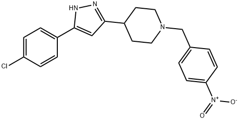 4-[5-(4-CHLOROPHENYL)-1H-PYRAZOL-3-YL]-1-(4-NITROBENZYL)PIPERIDINE Struktur