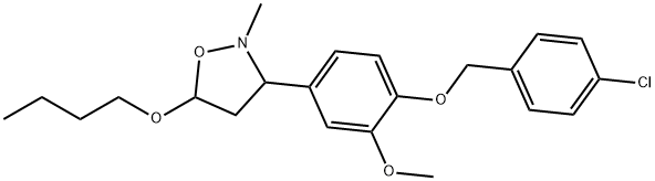 5-(5-BUTOXY-2-METHYLTETRAHYDRO-3-ISOXAZOLYL)-2-[(4-CHLOROBENZYL)OXY]PHENYL METHYL ETHER Struktur