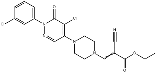 ETHYL 3-(4-[5-CHLORO-1-(3-CHLOROPHENYL)-6-OXO-1,6-DIHYDRO-4-PYRIDAZINYL]PIPERAZINO)-2-CYANOACRYLATE Struktur