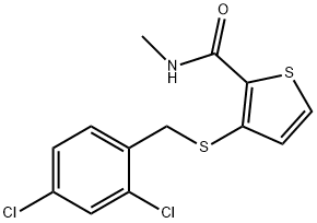 3-[(2,4-DICHLOROBENZYL)SULFANYL]-N-METHYL-2-THIOPHENECARBOXAMIDE Struktur