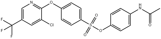 4-(ACETYLAMINO)PHENYL 4-([3-CHLORO-5-(TRIFLUOROMETHYL)-2-PYRIDINYL]OXY)BENZENESULFONATE Struktur