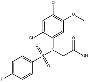 2-(2,4-DICHLORO[(4-FLUOROPHENYL)SULFONYL]-5-METHOXYANILINO)ACETIC ACID Struktur