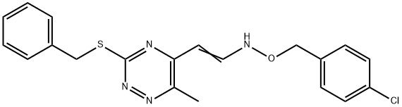 3-(BENZYLSULFANYL)-5-(2-([(4-CHLOROBENZYL)OXY]AMINO)VINYL)-6-METHYL-1,2,4-TRIAZINE Struktur