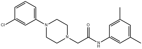 2-[4-(3-CHLOROPHENYL)PIPERAZINO]-N-(3,5-DIMETHYLPHENYL)ACETAMIDE Struktur