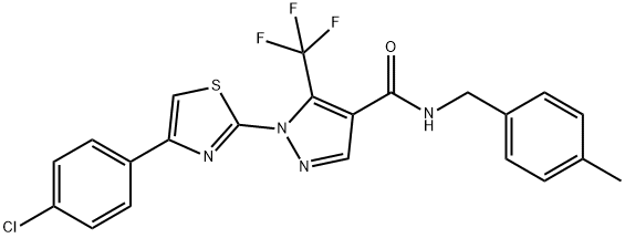 1-[4-(4-CHLOROPHENYL)-1,3-THIAZOL-2-YL]-N-(4-METHYLBENZYL)-5-(TRIFLUOROMETHYL)-1H-PYRAZOLE-4-CARBOXAMIDE Struktur