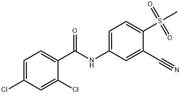 2,4-DICHLORO-N-[3-CYANO-4-(METHYLSULFONYL)PHENYL]BENZENECARBOXAMIDE Struktur