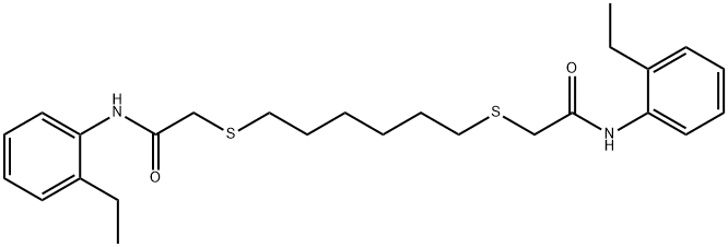 2-[(6-([2-(2-ETHYLANILINO)-2-OXOETHYL]SULFANYL)HEXYL)SULFANYL]-N-(2-ETHYLPHENYL)ACETAMIDE Struktur