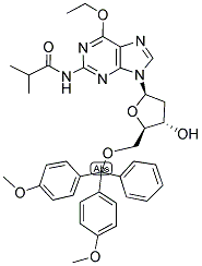 5'-O-(4,4'-DIMETHOXYTRITYL)-O-6-ETHYL-N2-ISOBUTYRYL-2'-DEOXYGUANOSINE Struktur