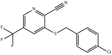 3-[(4-CHLOROBENZYL)SULFANYL]-5-(TRIFLUOROMETHYL)-2-PYRIDINECARBONITRILE Struktur