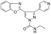 4-(BENZOXAZOL-2-YL)-N-ETHYL-3-(PYRIDIN-4-YL)PYRAZOLE-1-CARBOXAMIDE Struktur