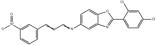 [2-(2,4-DICHLORO-PHENYL)-BENZOOXAZOL-5-YL]-[3-(3-NITRO-PHENYL)-ALLYLIDENE]-AMINE Struktur