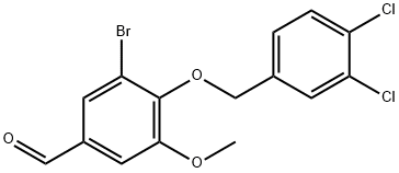 3-BROMO-4-[(3,4-DICHLOROBENZYL)OXY]-5-METHOXYBENZALDEHYDE Struktur