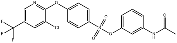 3-(ACETYLAMINO)PHENYL 4-([3-CHLORO-5-(TRIFLUOROMETHYL)-2-PYRIDINYL]OXY)BENZENESULFONATE Struktur