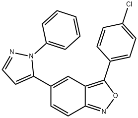 3-(4-CHLOROPHENYL)-5-(1-PHENYL-1H-PYRAZOL-5-YL)-2,1-BENZISOXAZOLE Struktur