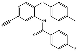 N-(5-CYANO-2-[(4-METHYLPHENYL)SULFANYL]PHENYL)-4-FLUOROBENZENECARBOXAMIDE Struktur