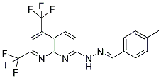 4-METHYLBENZENECARBALDEHYDE N-[5,7-BIS(TRIFLUOROMETHYL)[1,8]NAPHTHYRIDIN-2-YL]HYDRAZONE Struktur