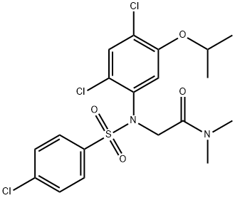 2-(N-(4-CHLOROPHENYLSULFONYL)-2,4-DICHLORO-5-ISOPROPOXYPHENYLAMINO)-N,N-DIMETHYLACETAMIDE Struktur