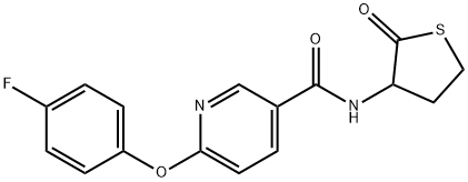 6-(4-FLUOROPHENOXY)-N-(2-OXOTETRAHYDRO-3-THIOPHENYL)NICOTINAMIDE Struktur