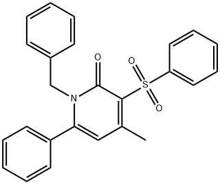 1-BENZYL-4-METHYL-6-PHENYL-3-(PHENYLSULFONYL)-2(1H)-PYRIDINONE Struktur