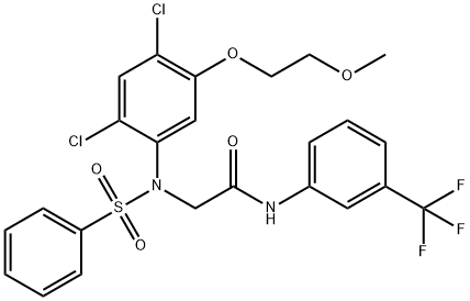 2-[2,4-DICHLORO-5-(2-METHOXYETHOXY)(PHENYLSULFONYL)ANILINO]-N-[3-(TRIFLUOROMETHYL)PHENYL]ACETAMIDE Struktur