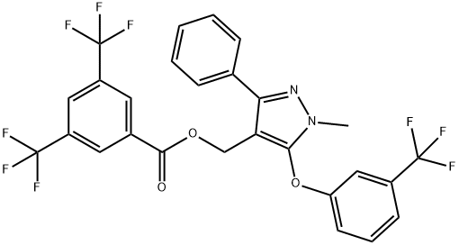 (1-METHYL-3-PHENYL-5-[3-(TRIFLUOROMETHYL)PHENOXY]-1H-PYRAZOL-4-YL)METHYL 3,5-BIS(TRIFLUOROMETHYL)BENZENECARBOXYLATE Struktur