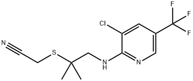 2-[(2-([3-CHLORO-5-(TRIFLUOROMETHYL)-2-PYRIDINYL]AMINO)-1,1-DIMETHYLETHYL)SULFANYL]ACETONITRILE Struktur