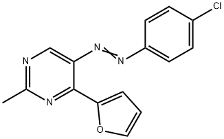 5-[2-(4-CHLOROPHENYL)DIAZENYL]-4-(2-FURYL)-2-METHYLPYRIMIDINE Struktur