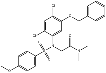 2-(5-(BENZYLOXY)-2,4-DICHLORO[(4-METHOXYPHENYL)SULFONYL]ANILINO)-N,N-DIMETHYLACETAMIDE Struktur