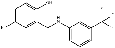 4-BROMO-2-([3-(TRIFLUOROMETHYL)ANILINO]METHYL)BENZENOL Struktur