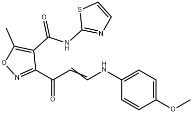 3-[3-(4-METHOXYANILINO)ACRYLOYL]-5-METHYL-N-(1,3-THIAZOL-2-YL)-4-ISOXAZOLECARBOXAMIDE Struktur