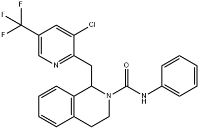 1-([3-CHLORO-5-(TRIFLUOROMETHYL)-2-PYRIDINYL]METHYL)-N-PHENYL-3,4-DIHYDRO-2(1H)-ISOQUINOLINECARBOXAMIDE Struktur