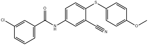 3-CHLORO-N-(3-CYANO-4-[(4-METHOXYPHENYL)SULFANYL]PHENYL)BENZENECARBOXAMIDE Struktur