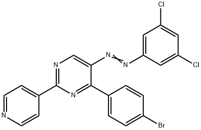 4-(4-BROMOPHENYL)-5-[2-(3,5-DICHLOROPHENYL)DIAZENYL]-2-(4-PYRIDINYL)PYRIMIDINE Struktur